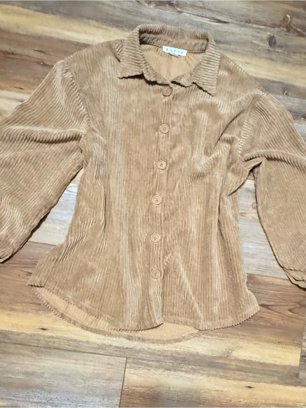 HYFVE Corduroy Button-Front Shirt in Tan